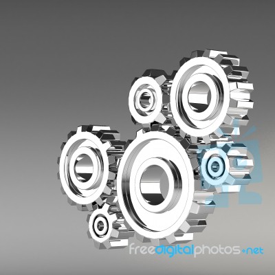 Steel Gear Wheels Stock Image