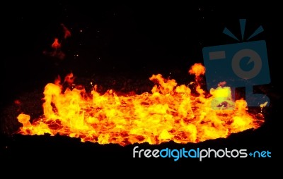 Steel Works Flame Stock Photo