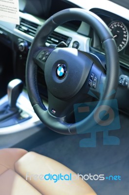 Steering Wheel Of Bmw Stock Photo