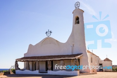 Stella Maris Church In Porto Cervo Stock Photo