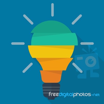 Step Design Of Five Part Light Bulb Stock Image