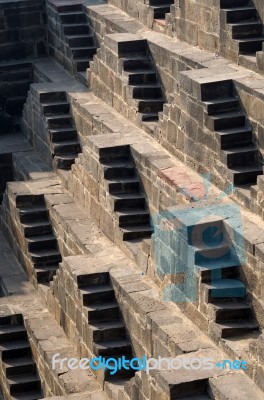Steps At Chand Baori Stepwell In Jaipur Stock Photo
