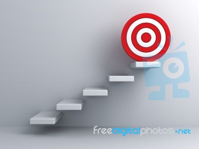 Steps To Goal Target Stock Image