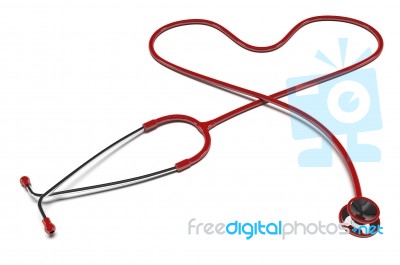 Stethoscope In Shape Of Heart Stock Image