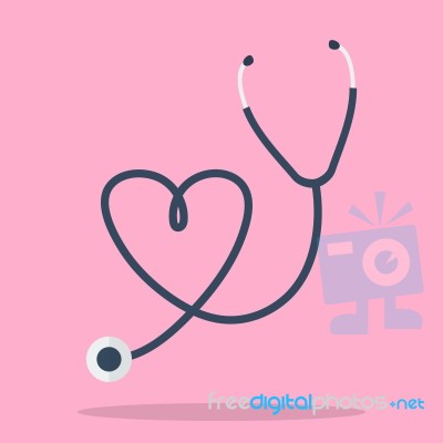 Stethoscope In Shape Of Heart Stock Image