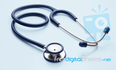 Stethoscope On Blue Background Stock Photo