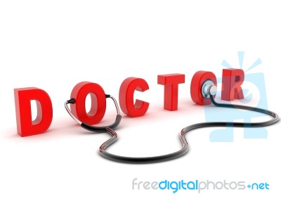 Stethoscope With Doctor Text Stock Image