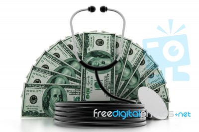 Stethoscope With Dollars Stock Image