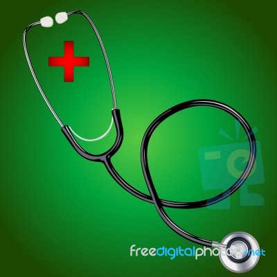 Stethoscope With Red Cross Stock Image