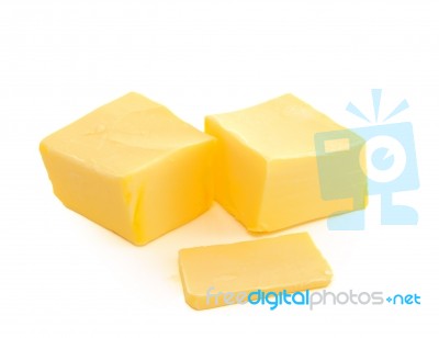 Stick Of Butter Isolated On White Background Stock Photo