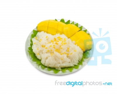 Sticky Rice Mango Stock Photo