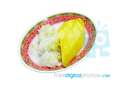 Sticky Rice Mango Thai Dessert Stock Photo