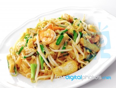 Stir Fry Noodle Thai Food Stock Photo