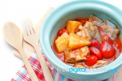 Stir Fry Pork With Parkia Beans And Shrimp Paste Stock Photo