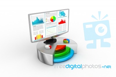 Stock Chart Showing The Computer Monitor Stock Image