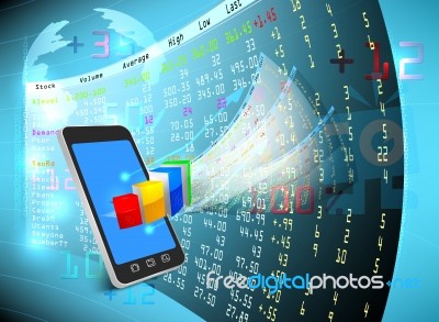 Stock Exchange On Mobile Stock Image