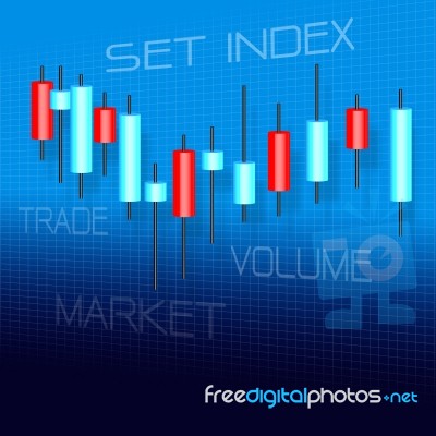 Stock Market And Candle Stick Graph Stock Image
