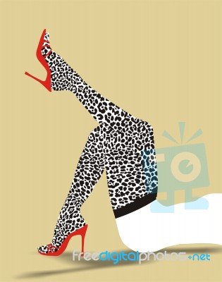 Stockings With Cheetah Pattern Stock Image