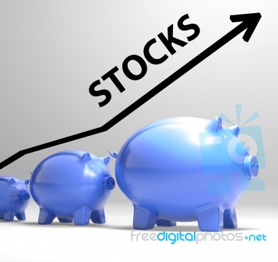 Stocks Arrow Shows Increase In Worth For Stockholders Stock Image