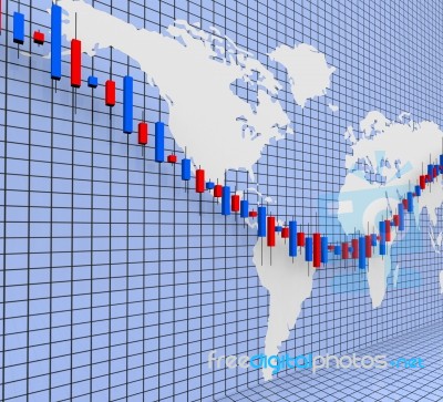 Stocks Graph Shows World Wide And Finance Stock Image