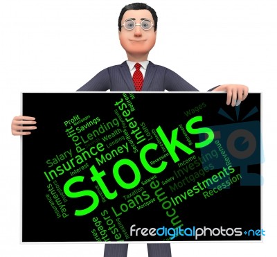 Stocks Word Means Return On Investment And Growth Stock Image