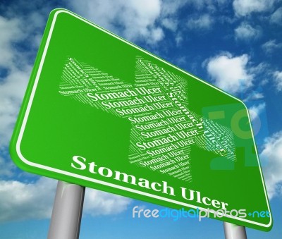 Stomach Ulcer Indicates Ill Health And Abdomens Stock Image