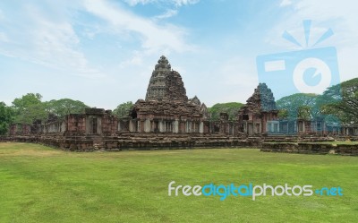 Stone Castle,  Stone Palace, Prasat Hin Phimai Castle At Nakhon Stock Photo