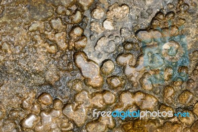 Stone Hit The Water Erosion, Corrosion Is Shaped. Wind And Weath… Stock Photo