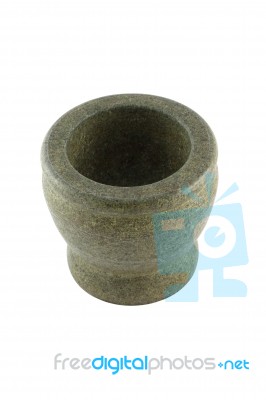 Stone Mortar For Crack Ingredient Cooking Stock Photo