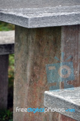 Stone Picnic Table 2 Stock Photo