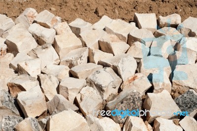 Stones Barricade Stock Photo