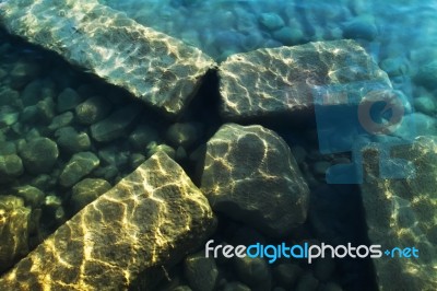 Stones Under Water Stock Photo