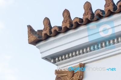 Stoneware Roof Decoration Stock Photo