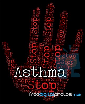 Stop Asthma Indicates Warning Sign And Asthmatic Stock Image