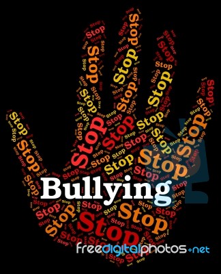 Stop Bullying Indicates Push Around And Caution Stock Image