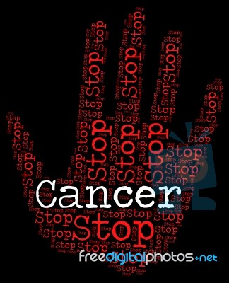 Stop Cancer Means Cancerous Growth And Caution Stock Image