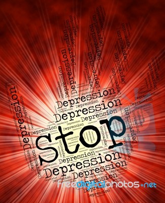 Stop Depression Means Lost Hope And Caution Stock Image