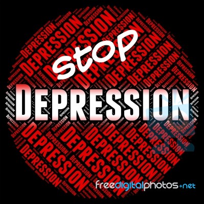 Stop Depression Represents Lost Hope And Anxious Stock Image