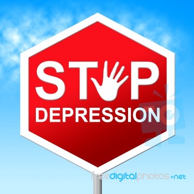 Stop Depression Shows Lost Hope And Caution Stock Image