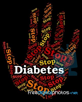 Stop Diabetes Indicates Warning Sign And Danger Stock Image