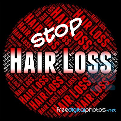 Stop Hair Loss Means Stopped Danger And No Stock Image