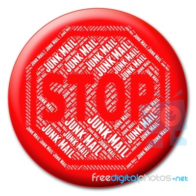 Stop Junk Mail Indicates Stopped Stops And Prevent Stock Image