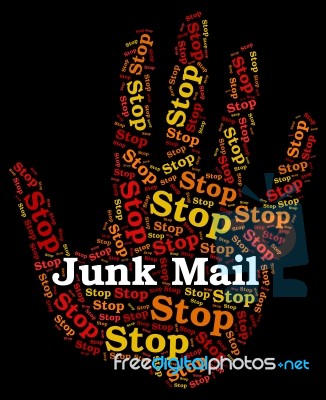 Stop Junk Mail Means Warning Sign And Danger Stock Image