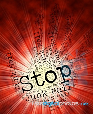 Stop Junk Mail Shows Restriction Email And Spam Stock Image