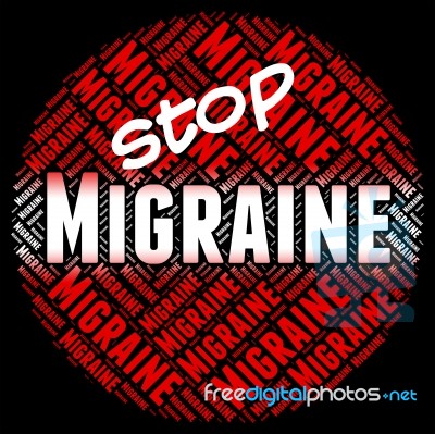 Stop Migraine Indicates Neurological Disease And Control Stock Image