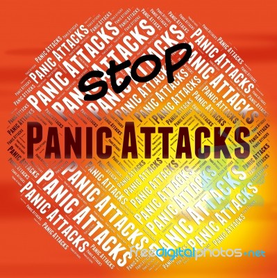 Stop Panic Attacks Indicates Anxiety No And Hysteria Stock Image