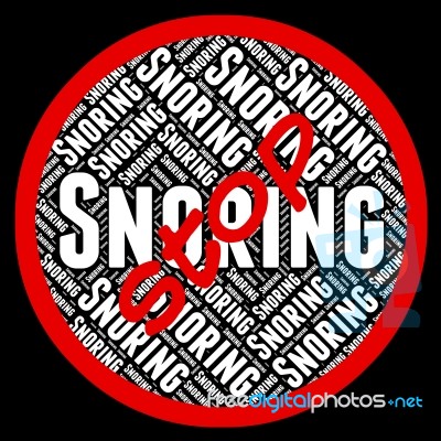 Stop Snoring Means Obstructive Sleep Apnea And Caution Stock Image