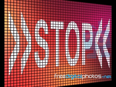 Stop Word On Screen Stock Image