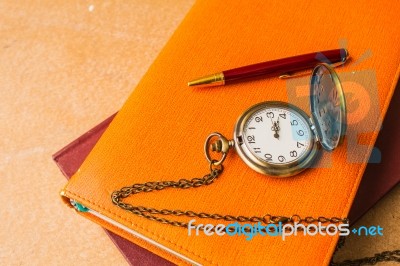 Stopwatch On Books Stock Photo