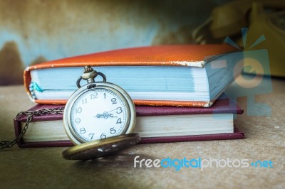 Stopwatch On Table Stock Photo